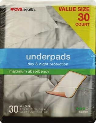 CVS Health underpads 30 ct.Spend $30 get $10 ExtraBucks Rewards® WITH CARD