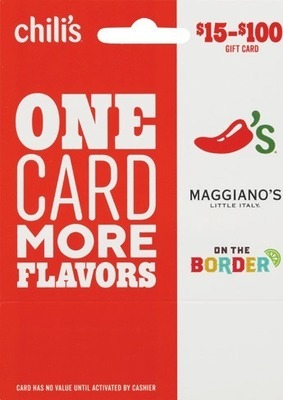 Chili's, On The Border, Macaroni Grill, Maggiano'sSpend $50 get $15 ExtraBucks Rewards® WITH CARD