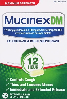 Mucinex, Mucinex DM maximum strength 14 ct., children's cough/cold syrup 6.8 oz or 2 pkBuy 1 get $6 ExtraBucks Rewards® WITH CARD