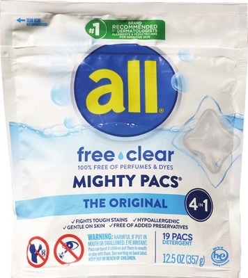 all free & clear 36 oz, Mighty Pacs 19 ct., Snuggle 32 oz or dryer sheets 70-80 ct.