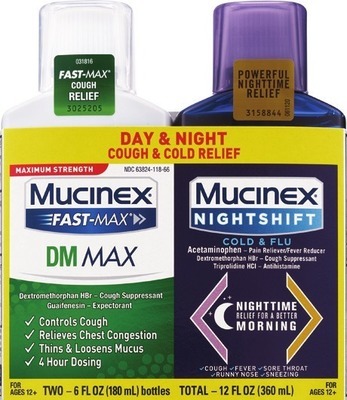 Delsym 5 oz, Mucinex tablets 14-20 ct. or Delsym, Mucinex 2 pks.Also get savings with $3.00 mfr Digital coupon + Spend $30 get $10 ExtraBucks Rewards®♦