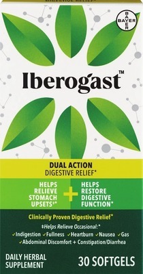 Iberogast digestive relief liquid drops 1.69 oz or softgels 30 ct.Also get savings with Buy 1 get $6 ExtraBucks Rewards® WITH CARD