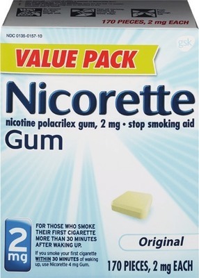 Nicorette gum 160-170 ct.††Buy 1 get $20 ExtraBucks Rewards® WITH CARD