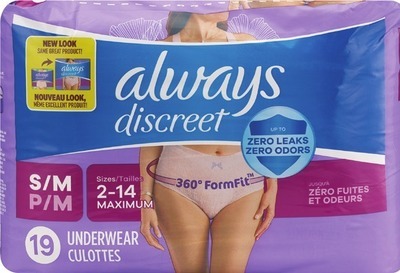 ANY Always Discreet adult care underwear$3.00 digital mfr coupon + Spend $30 get $10 Extrabucks Rewards