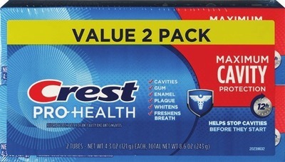 Crest toothpaste 2 pk., Whitening, Gum Care, Advanced rinse 946ml- 1 liter, Oral-B battery or pulsar 1 ct. brushSpend $20 get $10 ExtraBucks Rewards®♦ WITH CARD