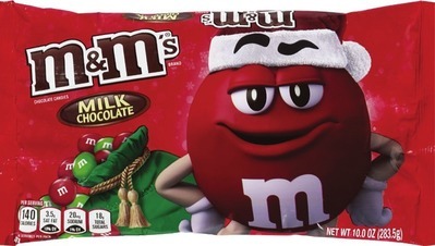 Holiday M & M' s 9.2-10 oz, Dove holiday Promises 7.94-8.87 oz or Mars Chocolate holiday minis 9.63-10.48 oz.