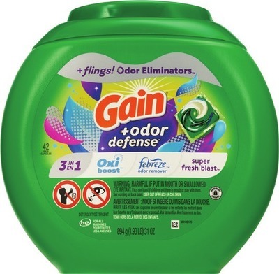 Gain liquid 88 oz, fabric softener 72 oz, flings! 31-42 ct., beads 12.2-13.4 oz or dryer sheets 240 ct.Also get savings with Spend $30 get $10 ExtraBucks Rewards®♦