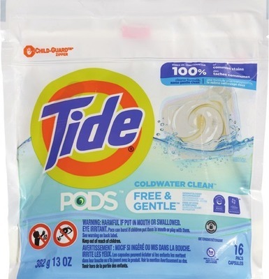 Tide PODS 12, 16 ct., liquid 34 oz, Gain flings! 14-16 ct. or Downy Beads 5 ozAlso get savings with $1.00 Digital mfr coupon + Spend $30 get $10 ExtraBucks Rewards WITH CARD