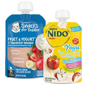 Save $1.00 on 2 NESTLÉ® NIDO® or Gerber® Yogurt Pouches