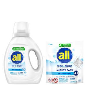 Save $1.50 on all® free clear Laundry Detergent