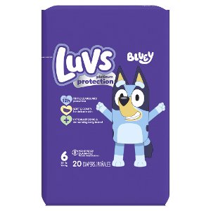 Save $2.00 on Luvs Platinum Bluey Jumbo Diapers