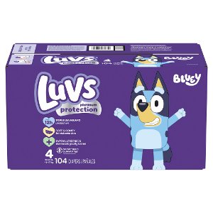 Save $4.00 on Luvs Platinum Bluey Super Diapers