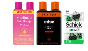 Save $3.00 on Edge or Skintimate Shave Gel Twin Pack or Schick Disposable Razor