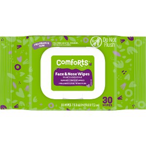 Save $1.00 on Comforts Fragrance Free Face & Nose Wipes