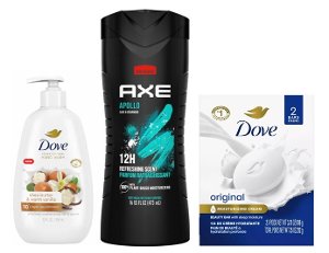 Save $2 off 1 Axe Body wash, Dove Hand Wash or Dove Bar Soap