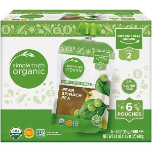 Save $1.00 on Simple Truth Organic Pear Spinach Pea Stage 2 Baby Food Pouches