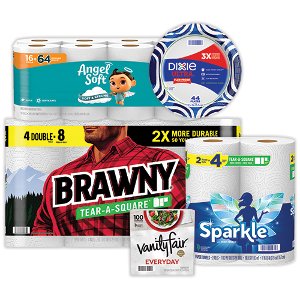 Save 25% on Angel Soft, Brawny®, Sparkle®, Dixie & Vanity Fair PICKUP OR DELIVERY ONLY