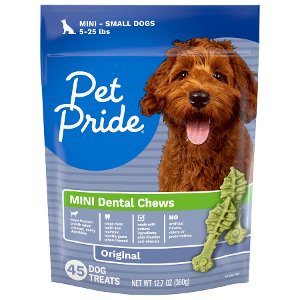 Save $1.00 on Pet Pride Dental Chews & Biscuits