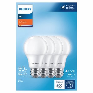 $4.99 Philips 60W Light Bulbs