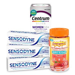 Spend $20 Save $5 on Centrum, Emergen-C, Caltrate, Sensodyne, Tums, and more PICKUP OR DELIVERY ONLY