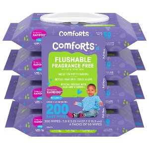 Save $1.00 on Comforts Fragrance Free Flushable Toddler Wipes