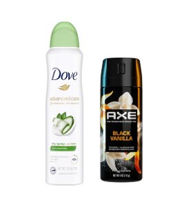 $5.99 Dove or Axe Spray Deodorant