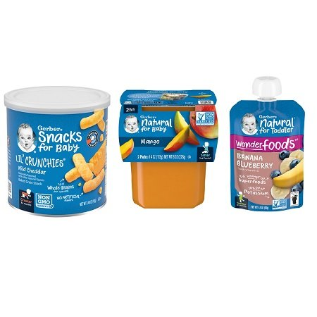 Save $5.00 when you spend $25.00 in a single purchase on Gerber® Baby Food & Snacks  (excludes formula)