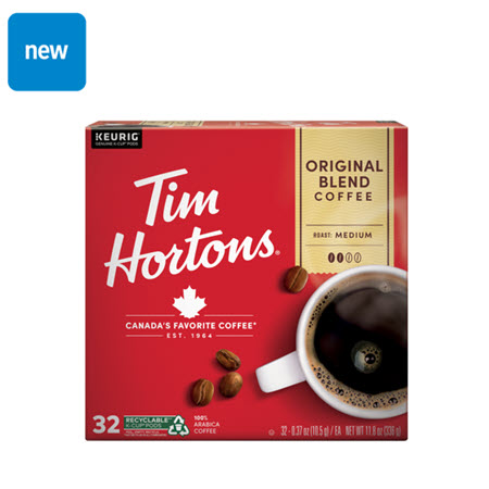 Save $1.00 on any ONE (1) Tim Hortons Original 32 count Kcup Coffee