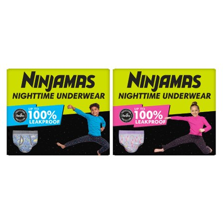 Save $3.00 on ONE BOX Ninjamas Nighttime Underwear.