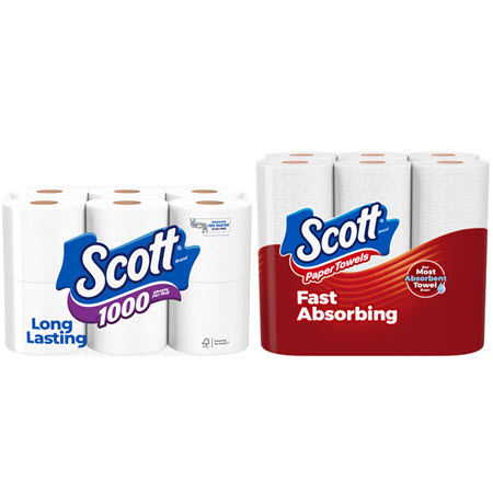 Save $3.00 on any Two (2) Scott® Bath or Scott® Towels (Scott® Bath 8ct+ or Scott® Towels 4ct+)