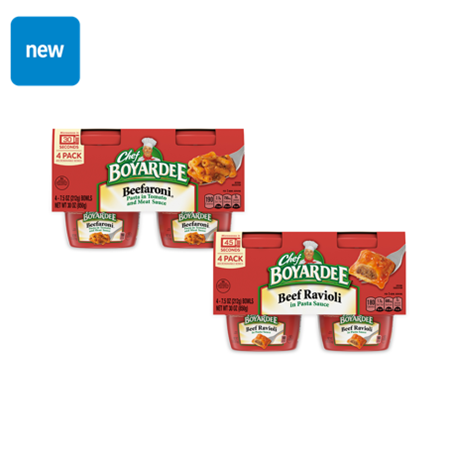 Save $0.75 on any ONE (1) Chef Boyardee® Microwave Meal, 4 Pack (7.5 oz Each)