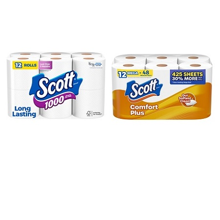 Save $1.00 on ONE (1) Scott® Comfort Plus 12ct Mega Roll or Scott 1000 12 ct.