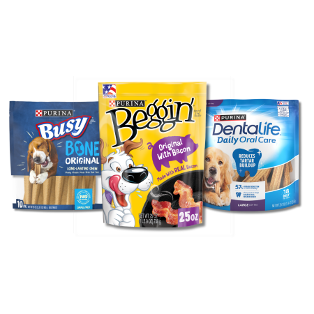 Save $3.00 on any TWO (2) 9 oz or larger bags of Beggin'®, Busy® (excludes Rollhide®) or DentaLife® Dog Treats or Chews