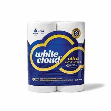 White Cloud Bathroom TissueBuy 1 Get 1 FREEFree item of equal or lesser price.
Mega Rolls, Ultra Soft & Strong, Unscented, 6-roll pkg.