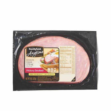 Smithfield Anytime Favorites Ham SteakBuy 1 Get 1 FREEFree item of equal or lesser price. 
Boneless: Hickory Smoked, Honey Cured or Maple Flavored Smoked; or Low Sodium, Fully Cooked, 8-oz pkg.