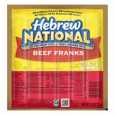 Hebrew National Kosher Beef FranksBuy 1 Get 1 FREEFree item of equal or lesser price. 
9.43 to 12-oz pkg.