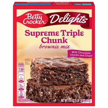 Betty Crocker Brownie MixBuy 1 Get 1 FreeFree item of equal or lesser price. 
13.6 to 19.1-oz; or Cake, 13.25-oz, Cookie, 11.9 to 17.9-oz, or Muffin Mix, 13.9 to 16.9-oz pkg.