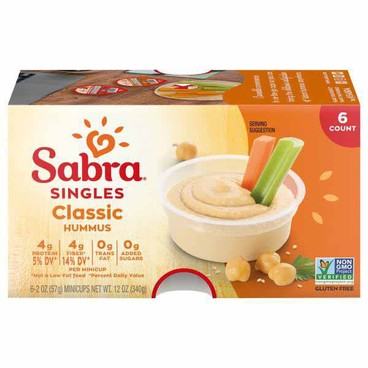 Sabra Hummus SinglesBuy 1 Get 1 FREEFree item of equal or lesser price.
Classic or Roasted Red Pepper, 6-pk. 2-oz pkg.