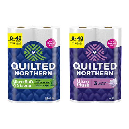 Save $3.00 on any ONE (1) package of Quilted Northern® Bath Tissue, 8 Super Mega Roll