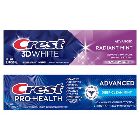 Save $2.00 on ONE Crest Toothpaste 2.4 oz or more (excludes Crest Cavity Protection, Baking Soda, Tartar Control/Protection, Brilliance, Gum, Densify,