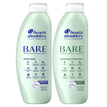 Save $4.00 on TWO Head & Shoulders BARE Shampoos (excludes classic collections, clinical supreme, sachets and trial/travel size).