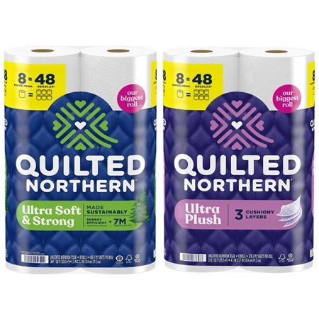 Save $1.00 on any ONE (1) package of Quilted Northern® bath tissue, 8 Rolls or Larger