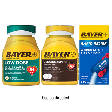 Save $1.50 on any ONE (1) Bayer® Aspirin 50ct or larger or any Bayer® Rapid Relief product