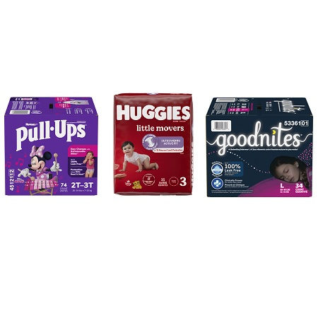 Save $3.00 on any ONE (1) Huggies® Diapers (44-84 ct), Pull-Ups® Training Pants (56-74ct) or GoodNites® (28-44 ct)