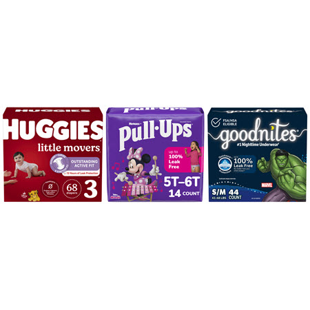 Save $2.00 on any ONE (1) Huggies® Diapers, Pull-Ups® Training Pants or Goodnites® Youth Pants or Bed Mats (9-84 ct.)