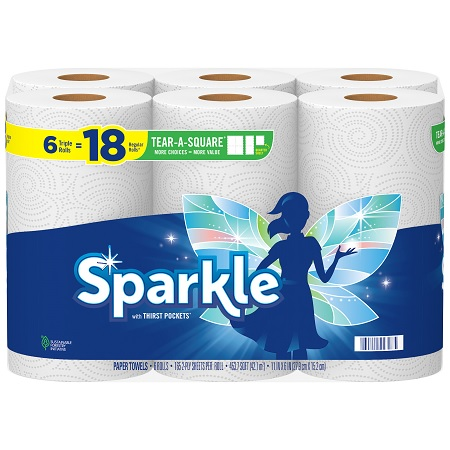 Save $1.00 on any ONE (1) package of Sparkle® Paper Towels, 6 Roll or larger