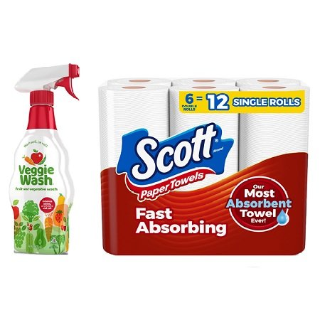 Save $3.00 on any ONE (1) Veggie Wash® (16-oz) When You Buy any ONE (1) package of Scott® Paper Towels (6 ct.)