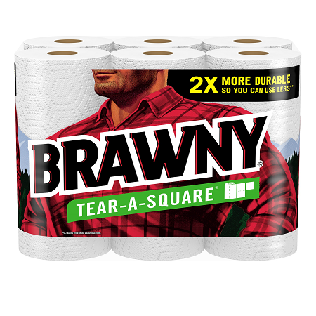 Save $2.00 on any ONE (1) package of Brawny® Paper Towels, 6 roll or larger