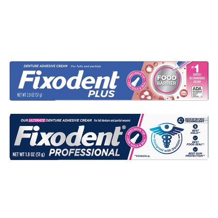 Save $3.00 on THREE FIXODENT ADHESIVE Food Barrier or Professional 1.8 oz or larger (excludes Multi-Packs, and trial/travel size).