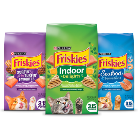 Save $1.00 on any one (1) 3.15lb bag of Friskies® Dry Cat Food